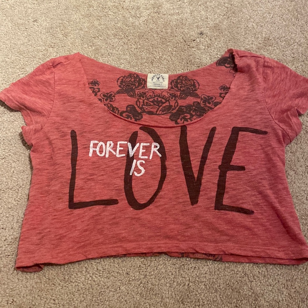 Pink “Forever is Love” crop top